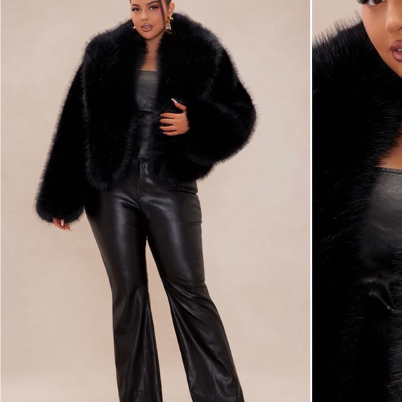 Fashion Nova Black Faux Fur Coat - Picture 6 of 8